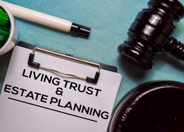 document titled Living Trust and Estate Planning with gavel - Legacy Law Centers